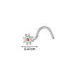 G23/F136 Titanium Alloy Inlaid Zircon Flower Heart S Rod Nose Stud Fashion Versatile Trendy Piercing Jewelry