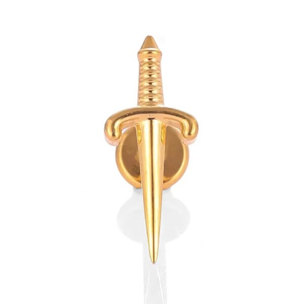 Titanium Piercing Studs – Scissors, Star, Moon, Lightning & Deer (14k Gold Plated) – Labrets, Flat back, Monroe, internal thread.