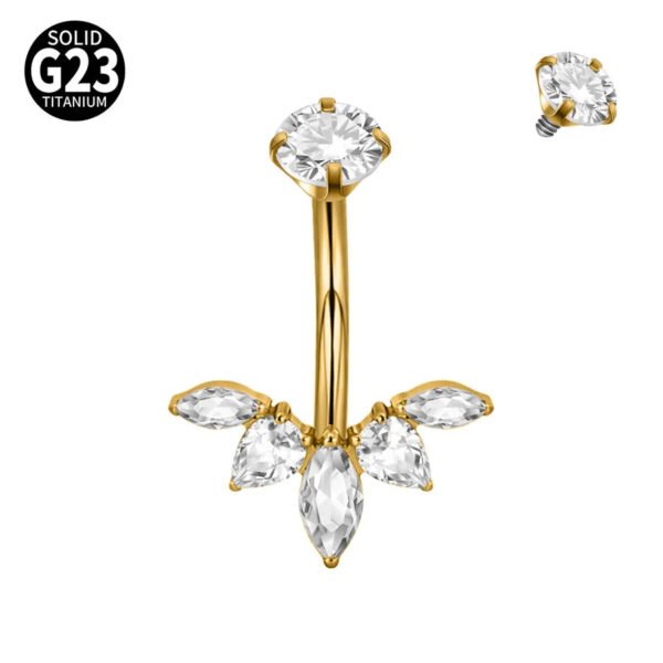 Titanium Metal Scorpion Bat Belly Button Piercing Belly Button Ring Zircon Cherry Multiple Horse Eye Flower Inner Tooth Belly Button Stud Body Piercing Jewelry Accessories