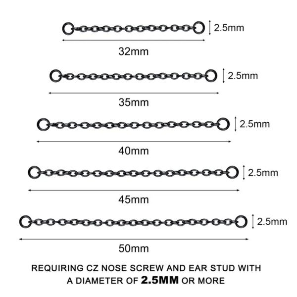 Titanium Alloy Double Layer Chain Nose Ring Ear Piercing DIY Body Jewelry Geometric Pattern Handmade Design Unisex Fashion