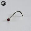 G23 Titanium, Screw, S Shape, Nose, Stud, Ring, Inlay Opal, Zircon, Colourful.
