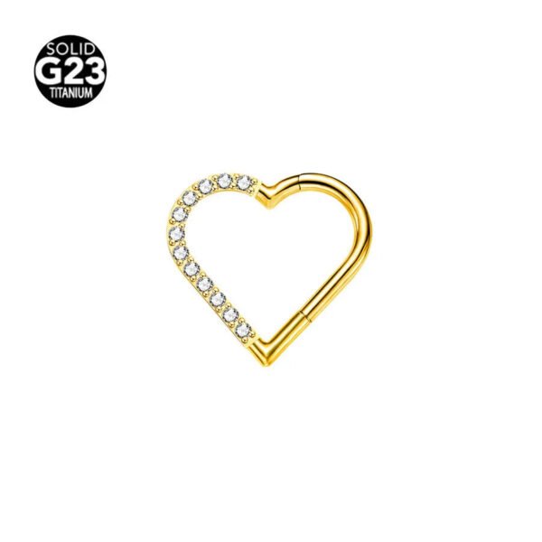 G23 Titanium, Heart Shaped, Ear, Nose Ring, Seamless, Body Piercing, Cartilage, Helix, Dainty, Cute, Left, or Right.