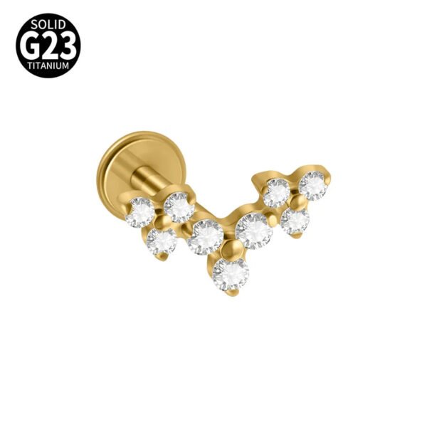 G23 Titanium, Alloy, Flat Back, Piercing Jewellery, Earring, Cherry, Blossom, Butterfly, Elegant Cute Classic, Lip, Stud, Ear Cartridge, Internal Thread