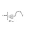G23/F136 Titanium Alloy Inlaid Zircon Flower Heart S Rod Nose Stud Fashion Versatile Trendy Piercing Jewelry