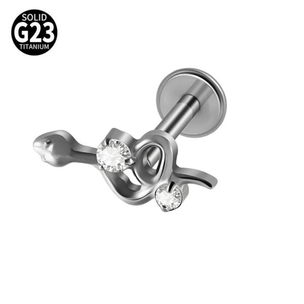 G23 Titanium Trendy Tulip Gold Steel Color Flat Back Pierced Earrings Butterfly Windmill Inlaid Zircon Elegant Romantic Jewelry Lip Stud Earrings