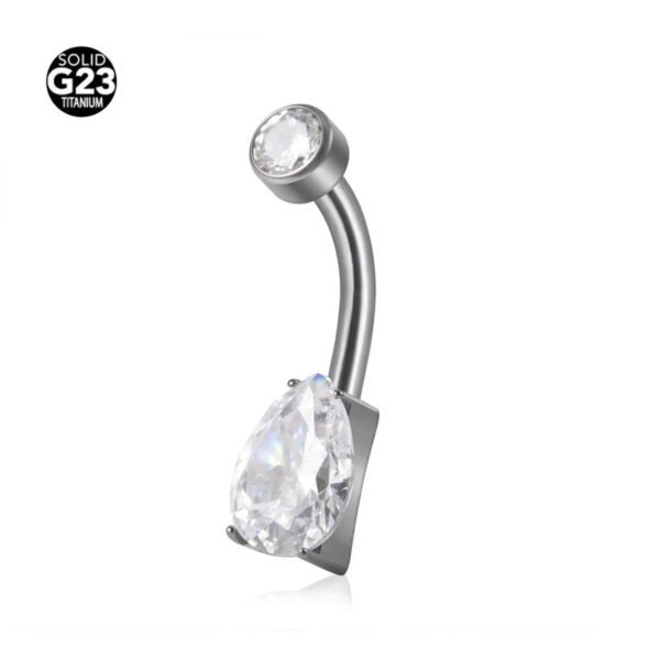 G23 Titanium, Inner, Tooth, Bend, Barbell, Navel, Bar, Colourful, Rhinestone, Belly Button, Waterdrop, Simple, Classic, Elegant.