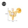 Fresh Titanium Alloy Piercing Jewelry Star Moon Butterfly Geometric Pattern Fashionable Unisex Lip Stud Ear Bone Stud