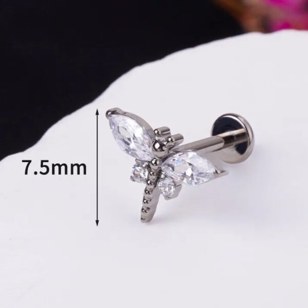 picture_2de13b87-522f-4869-977c-85748c7472ec(3) G23 Titanium Snake-Shape Butterfly Earrings Fashionable Retro Polished Steel Color Lip Studs Unisex Simple Design Ear Jewelry