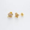 Trendy Women's High-End Gold Plated Titanium Steel Screw Back Earrings Pearl Colorful Diamond Butterfly Ear Studs Ins Style