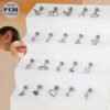 picture_30f8a0d2-b88b-48ba-9c9f-f496aa30e5c4(2) G23 Titanium Stud Earrings Set With Zirconia Plug Style Flat Bottom Lip Studs Titanium Alloy Lip Ring Piercing Jewelry