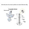 Titanium Alloy Lip Stud Women's Lightning Flower Inlaid Zirconia Ear Bone Stud G23 Body Piercing Earrings Handmade Jewelry