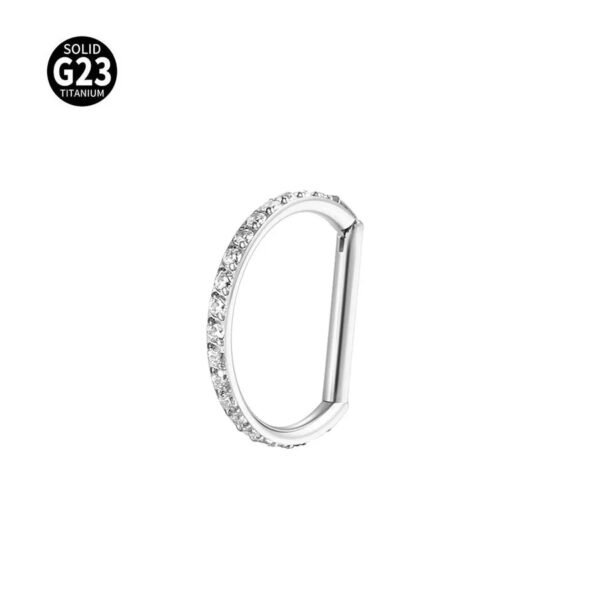 Titanium Alloy D-Shaped Nose Ring Ear Cuff 8/10mm Inner Diameter Piercing Jewelry Simple Classic Style For Men And Women