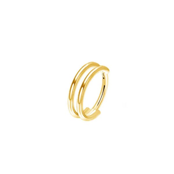 Double Layer Titanium Zircon Nose Ring With Diamond Piercing Jewelry Premium Craft Geometric Pattern For Men And Women