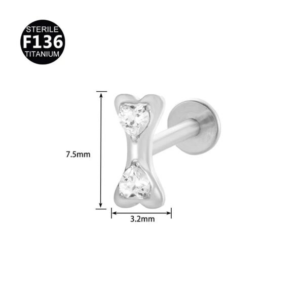 Fresh Titanium Alloy Piercing Jewelry Star Moon Butterfly Geometric Pattern Fashionable Unisex Lip Stud Ear Bone Stud