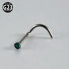 G23 Titanium, Screw, S Shape, Nose, Stud, Ring, Inlay Opal, Zircon, Colourful.