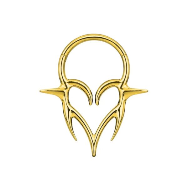 F136 Titanium Barbed Heart Shaped Nose Ring Ear Bone Stud Lip Stud Punk Style Body Piercing Jewelry