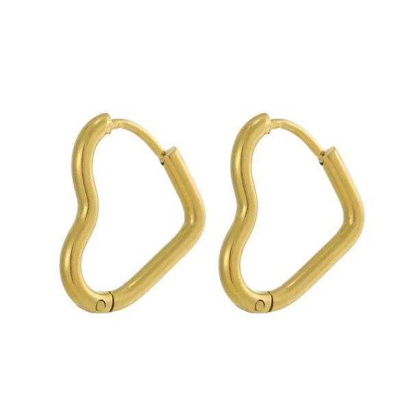 Versatile Fashion High-End Simple Everyday Versatile Light Luxury Metallic Titanium Steel Vacuum Electroplated (Furnace) Star Heart-Shaped Earrings