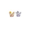 Trendy Women's High-End Gold Plated Titanium Steel Screw Back Earrings Pearl Colorful Diamond Butterfly Ear Studs Ins Style