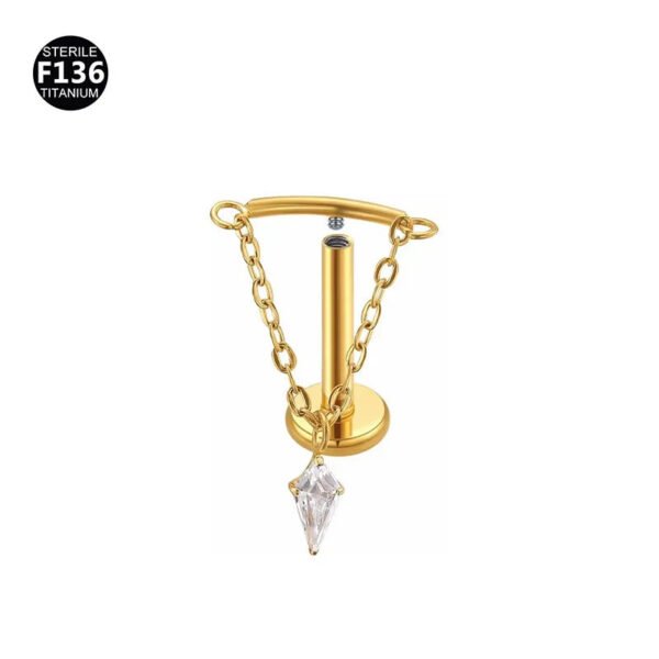 F136 Titanium, Alloy, Hidden Helix, Chain, Pendant, 0.9, Piercing Jewellery, Ear Cartridge, Stud, Lip, Vertical Labret, Flat Back, Drop, Earring, Unisex, Flower, Triangle.