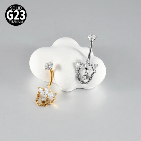 1 Piece Belly Rings Casual Cute Hawaiian Round G23 Titanium Zircon Polishing Plating Zircon PVD Coated 18K Gold Plated Belly Rings