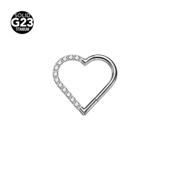 G23 Titanium, Heart Shaped, Ear, Nose Ring, Seamless, Body Piercing, Cartilage, Helix, Dainty, Cute, Left, or Right.