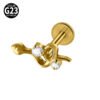 G23 Titanium Trendy Tulip Gold Steel Color Flat Back Pierced Earrings Butterfly Windmill Inlaid Zircon Elegant Romantic Jewelry Lip Stud Earrings