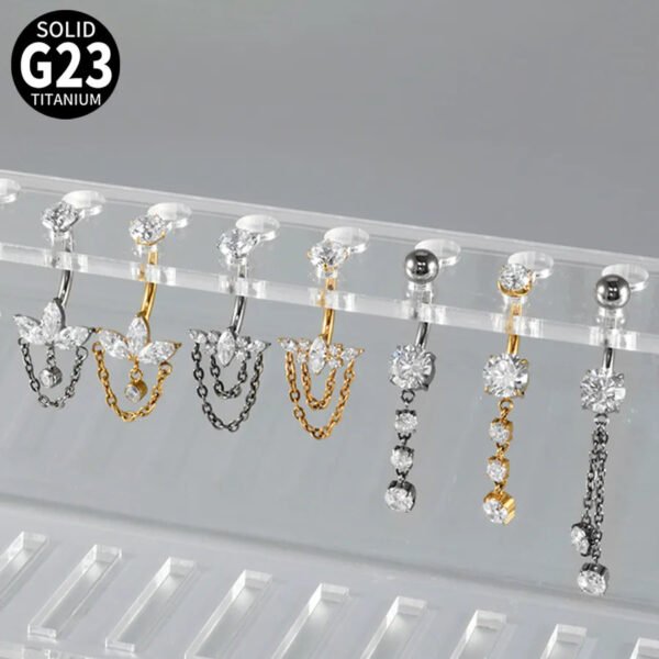 1 Piece Belly Rings Casual Cute Hawaiian Round G23 Titanium Zircon Polishing Plating Zircon PVD Coated 18K Gold Plated Belly Rings
