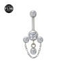 F136 Titanium Alloy Chain, Navel, Button Belly, Banana, Bar, Cultivated Diamond, Unisex, Geometric, Dangle, Screw, Zirconia, Inlay, Droplet, Chain, ⛓️
