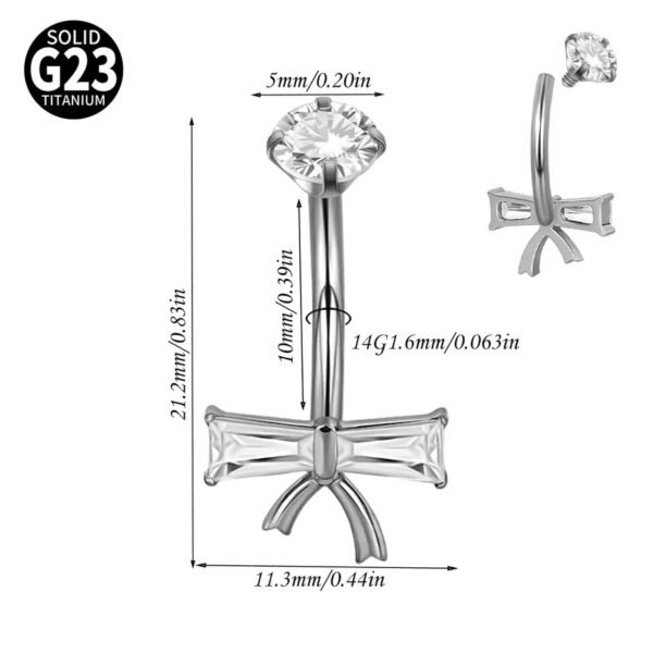 Titanium Metal Scorpion Bat Belly Button Piercing Belly Button Ring Zircon Cherry Multiple Horse Eye Flower Inner Tooth Belly Button Stud Body Piercing Jewelry Accessories