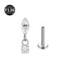 picture_3df01b45-8fbc-4074-83c8-8ab8665b3dd5(2) Titanium Alloy 0.9 Tooth Pendant Micro-Set Zircon Flat Bottom Rod Piercing Earrings Heart Star Studs Unisex Fashion Jewelry