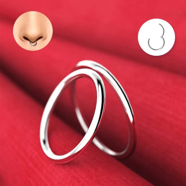 F136 Titanium Alloy Basic Style Hoop Nose Ring Jewelry Piercing Accessory Round Shape Fashionable Unisex Decorative Body Ornament