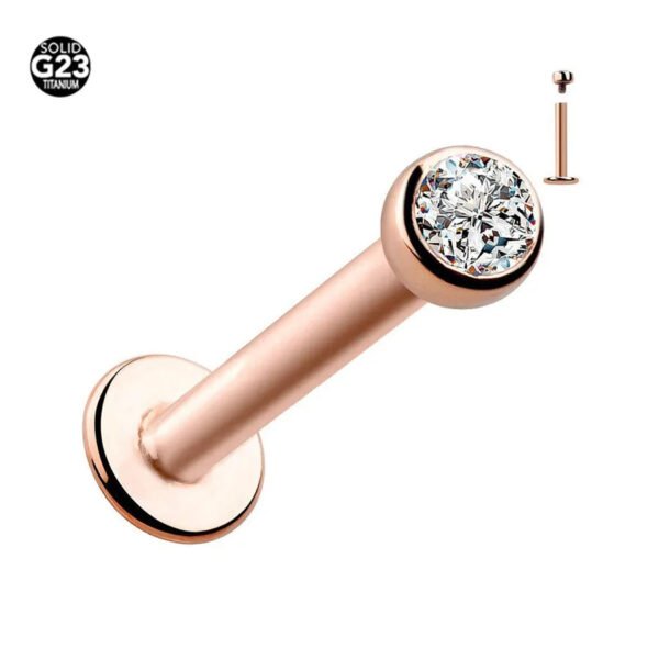 G23 Titanium, Rose, Gold, Alloy, Ear Cartridge,Lip, Vertical Labret, Internal Thread, Bowl Shape,Piercing Jewellery, Geometric, Unisex, Simple, Dainty, Elegant.