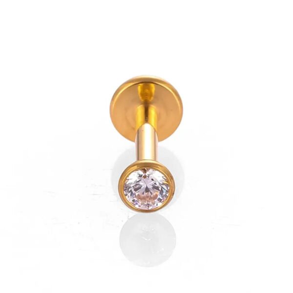 1Pcs F136 Titanium Alloy Zirconia Lip Stud Earring Lip Ring G23 Titanium Implant Grade Body Piercing Jewelry Helix Ear Bone Stud