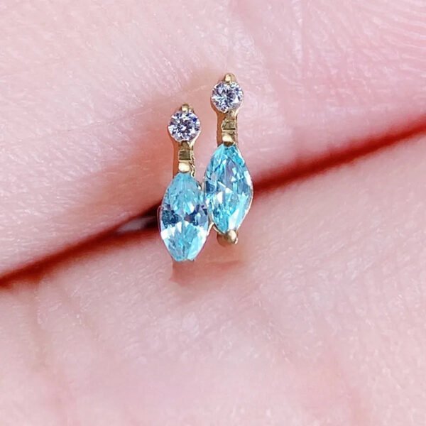 F136 Titanium Alloy Ear Studs Bowling Set Embedded Zirconia Small Versatile Ear Bone Studs Nose Studs Lip Studs G23 Titanium Piercing Jewelry