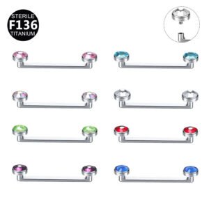 Titanium F136 Czech Drill Straight Angle Pin Double Headed Clavicle Staple Piercing Geometric Pattern Unisex