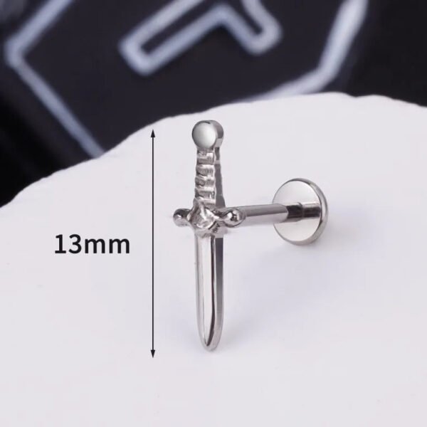 picture_4193581d-b9e0-4db1-ab3e-f3c9548a165e(2) G23 Titanium Snake-Shape Butterfly Earrings Fashionable Retro Polished Steel Color Lip Studs Unisex Simple Design Ear Jewelry