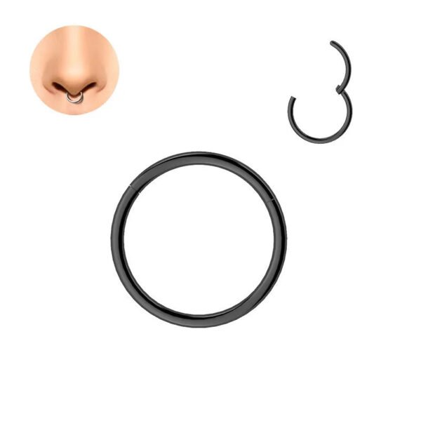 F136 Titanium Alloy Basic Style Hoop Nose Ring Jewelry Piercing Accessory Round Shape Fashionable Unisex Decorative Body Ornament
