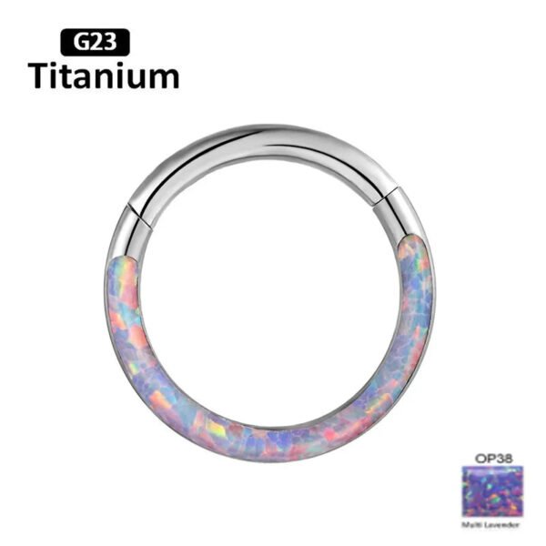 G23 Titanium Nose Ring New Style Australian Opal 6/8/10/12mm Unisex Geometric Pattern Wedding Birthday Party Punk Style Jewelry