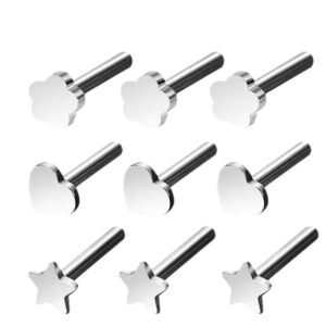 Titanium Alloy F136 Piercing, Ear, Stud, Lip, Heart, Plum Blossom, Star, Threadless