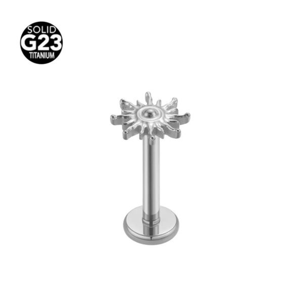 F136 Titanium Alloy Piercing Jewelry Sun, Flame, Ear Cartridge, Lip Studs, Vertical Labret, Threadless, Push in, Unisex, Dainty