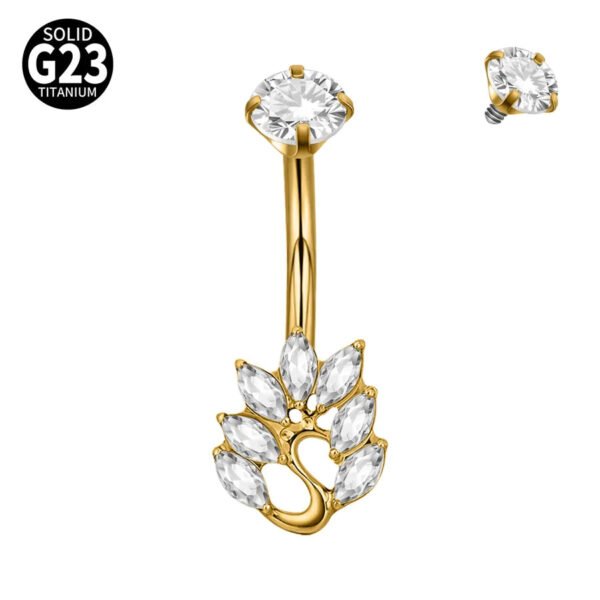 Titanium Metal Scorpion Bat Belly Button Piercing Belly Button Ring Zircon Cherry Multiple Horse Eye Flower Inner Tooth Belly Button Stud Body Piercing Jewelry Accessories