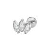 New G23 Titanium Waterdrop Lip Stud Earrings Flat Bottom Inner Spiral Piercing Bone Studs Zircon Embedded Luxury Heart Ear Jewelry