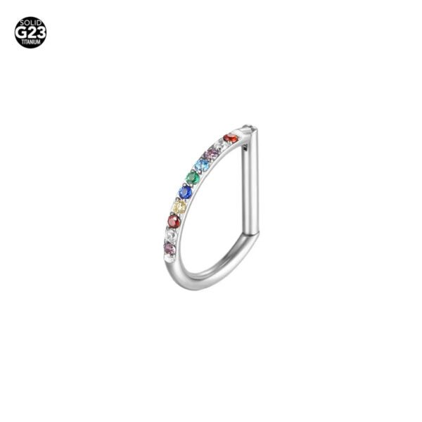 Titanium Alloy D-Shaped Nose Ring Ear Cuff 8/10mm Inner Diameter Piercing Jewelry Simple Classic Style For Men And Women