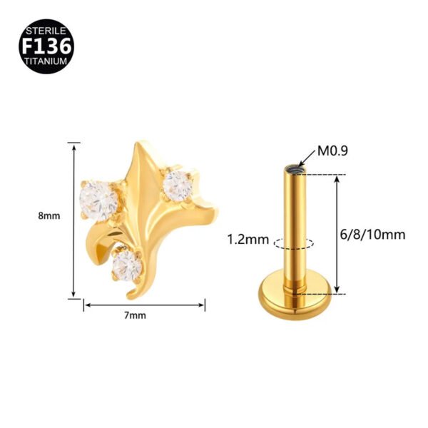 Fresh Titanium Alloy Piercing Jewelry Star Moon Butterfly Geometric Pattern Fashionable Unisex Lip Stud Ear Bone Stud