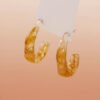 1pair Fresh Resin C-shaped Earrings Set Multi-color Design Daily Commuting Style Eye-catching Ear Accessories
