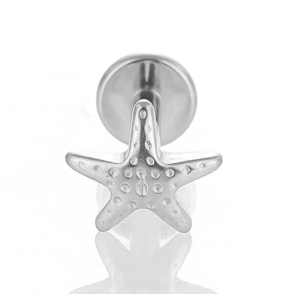 Titanium Piercing Studs – Scissors, Star, Moon, Lightning & Deer (14k Gold Plated) – Labrets, Flat back, Monroe, internal thread.