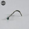 G23 Titanium, Screw, S Shape, Nose, Stud, Ring, Inlay Opal, Zircon, Colourful.