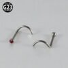 G23 Titanium, Screw, S Shape, Nose, Stud, Ring, Inlay Opal, Zircon, Colourful.