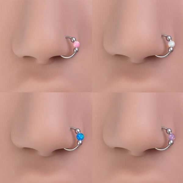 F136 Titanium Alloy, Ear, Ring, Stud, 1.0x8mm, Closed Loop, Nose, Septum, Clicker.