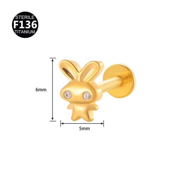 Fresh Titanium Alloy Piercing Jewelry Star Moon Butterfly Geometric Pattern Fashionable Unisex Lip Stud Ear Bone Stud